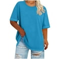 thumbnail image 1 of BLVB Plus Size Tops Casual Oversized Tshirts for Women Loose Fit Crew Neck Blouses Summer Basic Plain Tees, 1 of 5