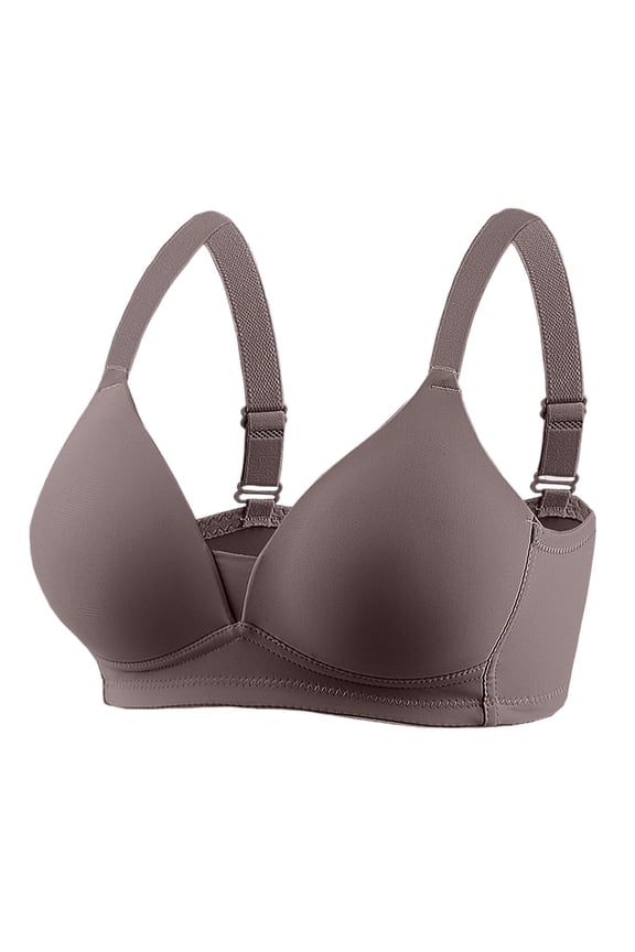 Push up Bras for Women Seamless Deep Cup Wireless Bras No Underwire Comfort Bralettes with Support and Lift Coffee
