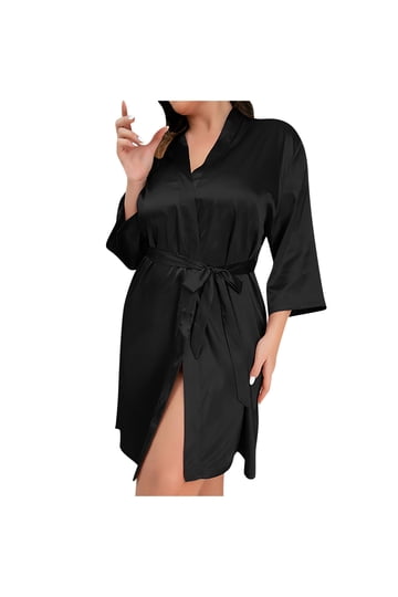 knee length dresses for ladies Women's Merino Wool Thermal Dressing Gown