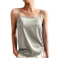 thumbnail image 1 of BLVB Satin Camisole for Women Spaghetti Straps Silk Tank Top Sleeveless Square Neck Summer Blouses Tanks Shirt, 1 of 4