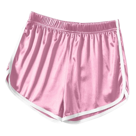 BLVB Satin Silk Shorts for Women Casual Summer Elastic Waist Lounge Pajama Shorts Beach Vacation Clothes