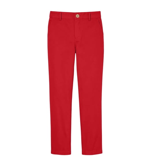 BLVB School Uniform Pants for Teen Boys Twill Chino Flat Front Straight Pant High Waist Dress Trousers 5-15Y(Red,14-15 Years)
