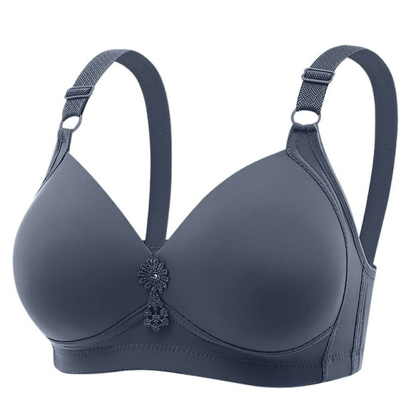 BLVB Seamless Bras Full Coverage Wireless Push up Bra for Women No Underwire Comfort Everyday Bralettes with Support Navy