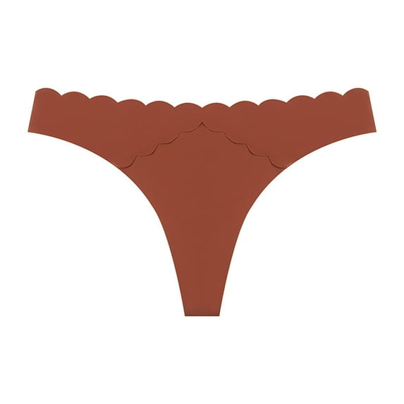 BLVB Seamless Underwear for Women No Show Ice Silk Bikini Briefs Breathable Hipster Wavy Panties for Ladies