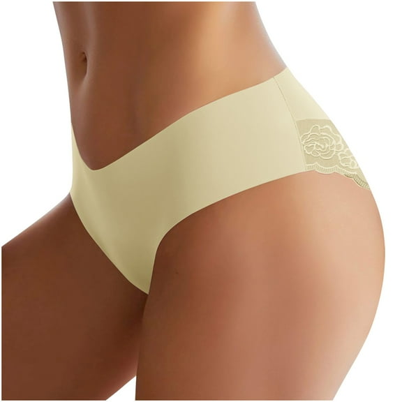 BLVB Underwear for Women Seamless No Show Panties Ladies Lace Bikini Lightweight Briefs Underpants