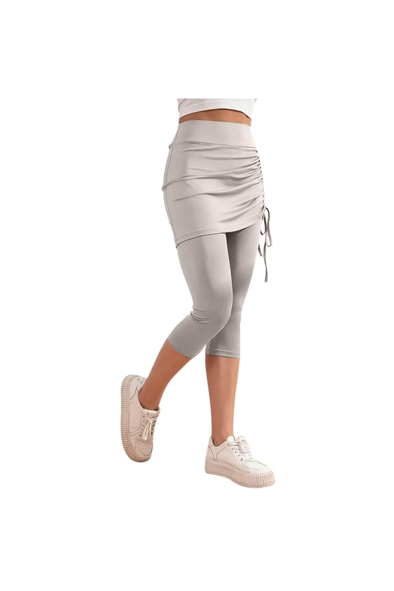 Skirted Leggings for Women Tennis Golf Skorts Capris Gym Yoga Legging with Skirts Workout Active Tights