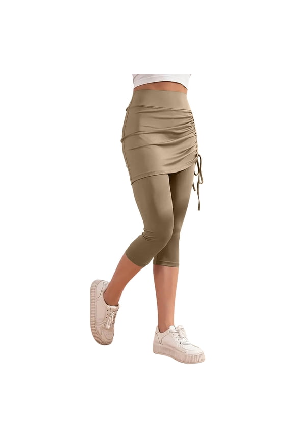 Skirted Leggings for Women Tennis Golf Skorts Capris Gym Yoga Legging with Skirts Workout Active Tights