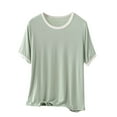 thumbnail image 1 of BLVB Sleep T Shirts for Women Loose Fit Crew Neck Short Sleeve Soft Modal Pajama Tops for Casual Lounge, 1 of 6