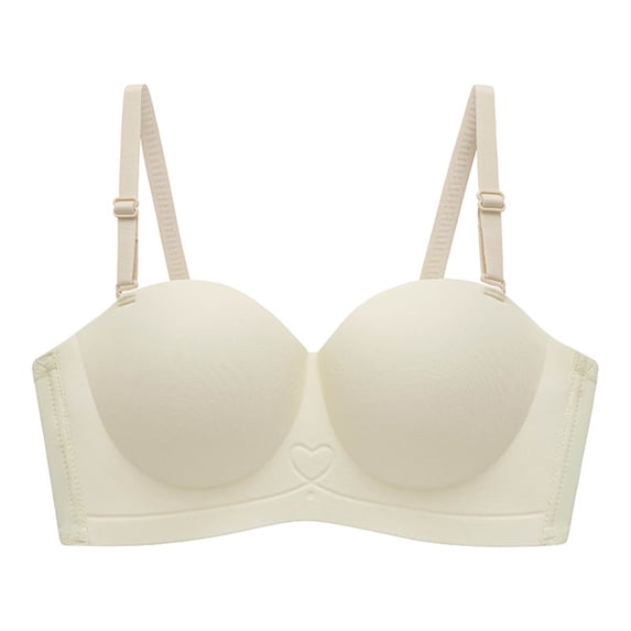 BLVB Smooth Push up Bras for Women Comfort Full Coverage Seamless Bra Lift Bralettes with Support White
