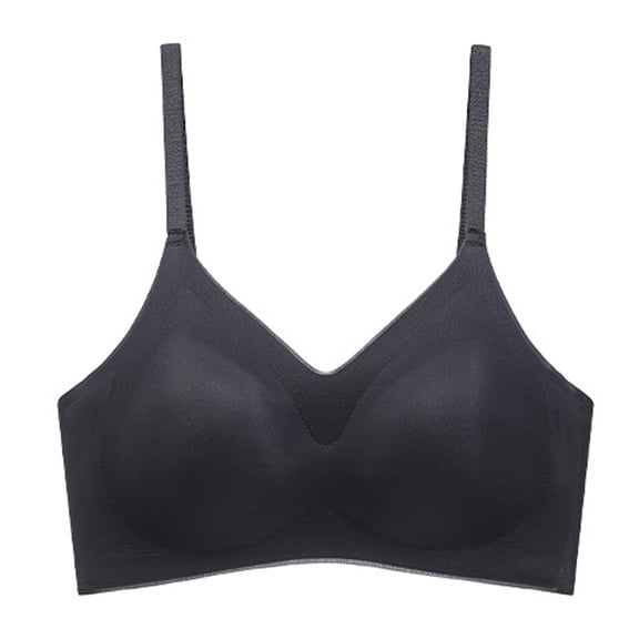 BLVB Smooth Seamless Bra for Women Wire Free Comfortable Wireless Bralette Full Coverage No Underwire Everyday Bras Black