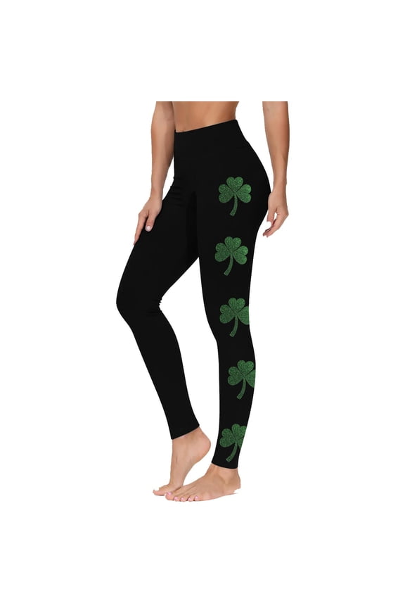 St. Patrick's Day Leggings Women Shamrock Yoga Pants High Waist Soft Stretchy Workout Tights Gifts for Women