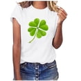 thumbnail image 1 of BLVB St. Patrick's Day Shirts for Women Cute Shamrock Clover Graphic Tee Shirts Short Sleeve Crewneck Gift Tops Blouse White 7, 1 of 4