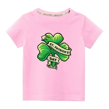 BLVB St Patrick's Day T-Shirt Toddler Boy Girl Clover Shamrock Shirt Short Sleeve Crewneck Kid Festival Tee Top