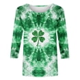 thumbnail image 1 of BLVB St. Patrick's Day T-Shirt for Womens Shamrock Printed 3/4 Sleeve Casual Graphic Tee Tops Cute Crewneck Blouses, 1 of 5