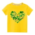 thumbnail image 1 of BLVB St Patricks Day Shirts Toddler Boys Girls Clover Summer T-Shirts Kids Shamrock Tees Green Tops 3-10 Years, 1 of 3