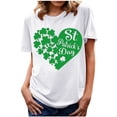 thumbnail image 1 of BLVB St Patricks Day Shirts Womens Crew Neck Short Sleeve Summer T Shirt Shamrock Tee Tops St Patricks Gifts, 1 of 4