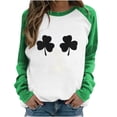 thumbnail image 1 of BLVB St Patricks Day Sweatshirt Women Long Sleeve Shamrock St. Patricks Shirts Tees Crewneck Raglan Vacation Tops, 1 of 4
