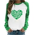 thumbnail image 1 of BLVB St Patricks Day Sweatshirt Women Long Sleeve Shamrock St. Patricks Shirts Tees Crewneck Raglan Vacation Tops, 1 of 4