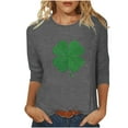 thumbnail image 1 of BLVB St Patricks Day Tops for Women 3/4 Sleeve Crewneck Shamrock Shirts Casual Trendy Festival Holiday Tunic Tee Tops, 1 of 5