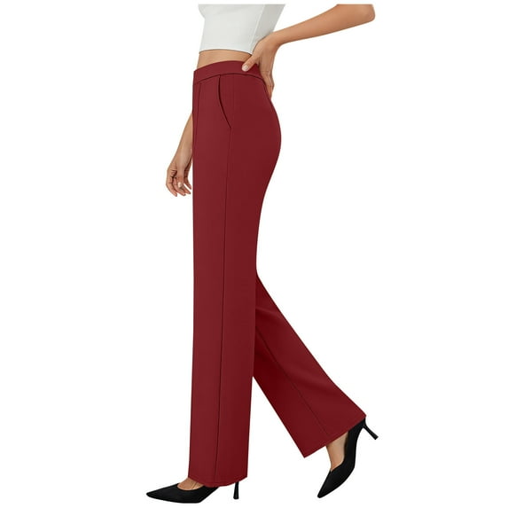 BLVB Stretchy Work Pants High Waisted Slacks for Women Dress Pants Business Casual Office Trousers with Pockets