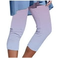 thumbnail image 1 of BLVB Summer Capri Leggings for Women Comfy High Waist Gym Yoga Capris Stretch Lounge Beach Cropped Capri Pants, 1 of 5