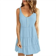 sachin and babi light blue dress PRETTYGARDEN Women Summer Short Dress V Neck Short Sleeve A Line Hollo