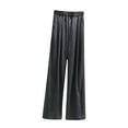 thumbnail image 1 of BLVB Summer Pants for Women Thin High Waisted Wide Leg Pants Casual Loose Solid Color Lounge Trouser, 1 of 3