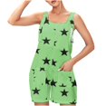 thumbnail image 1 of BLVB Summer Rompers for Women Sleeveless Adjustable Knot Straps Loose Shorts Jumpsuits Beach Overalls with Pockets, 1 of 7