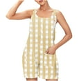 thumbnail image 1 of BLVB Summer Rompers for Women Sleeveless Adjustable Knot Straps Loose Shorts Jumpsuits Beach Overalls with Pockets, 1 of 7
