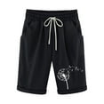 thumbnail image 1 of BLVB Summer Shorts for Women Casual Loose Printed Elastic Waist Drawstring Knee Length Shorts with Pockets, 1 of 3