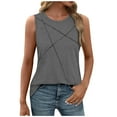 thumbnail image 1 of BLVB Summer Tank Tops for Women Loose Crewneck Sleeveless Tshirts Solid Color Basic Tees Fashion Tunic Blouses for Casual Workout, 1 of 6