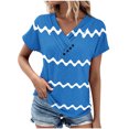 thumbnail image 1 of BLVB Summer Tops for Women Fashion V Neck Short Sleeve T Shirts Dressy Casual Loose Blouses Printed Tunic Tee Tops, 1 of 5