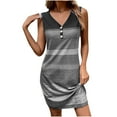 thumbnail image 1 of BLVB Sundresses for Women Summer Casual Loose V Neck Tank Dress Trendy Striped Sleeveless Beach T Shirt Dress, 1 of 6