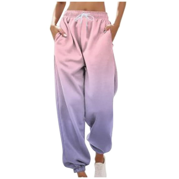BLVB Sweat Pants for Womens Casual Baggy Jogger Pants High Waist Loose Sweatpants Athletic Running Workout Trousers Pink 3