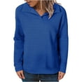 thumbnail image 1 of BLVB Sweatshirt for Women Long Sleeve Lapel V Neck Casual Lightweight Pullover Sweatshirts Tops Fall Winter Trendy Clothes, 1 of 7