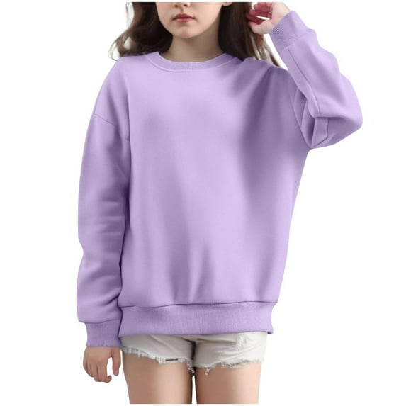 BLVB Sweatshirts for Teen Girls Oversized Casual Long Sleeve Pullover Cute Crewneck Drop Shoulder Shirts Tops 4-15 Years