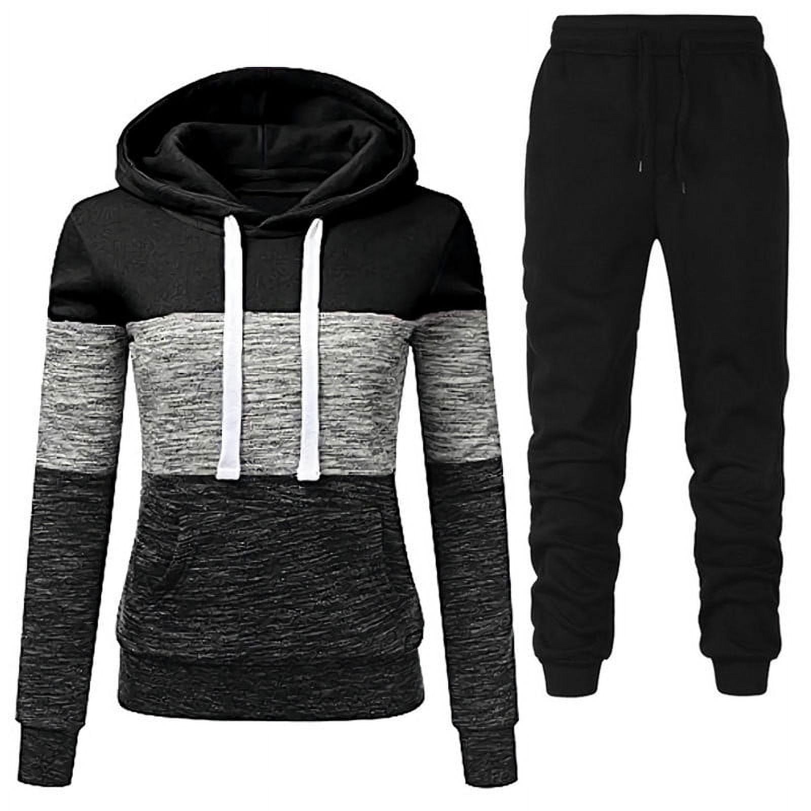 BLVB Sweatsuits for Women 2 Piece Jogging Suits Color Block Tracksuits