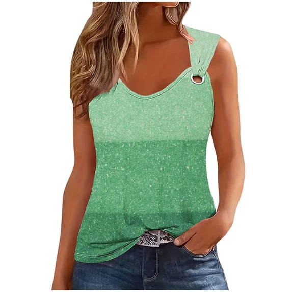 BLVB Tank Tops for Women 2024 V Neck Sleeveless T-Shirts Casual Loose Ladies Going out Dressy Blouse Tee