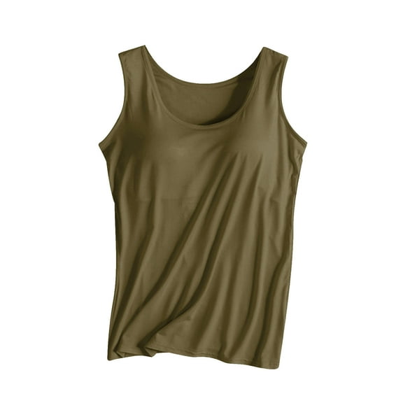BLVB Tank Tops for Women Built in Bra Sleeveless Tanks Layering Undershirts Yoga Workout Sports Tops Summer Clothes