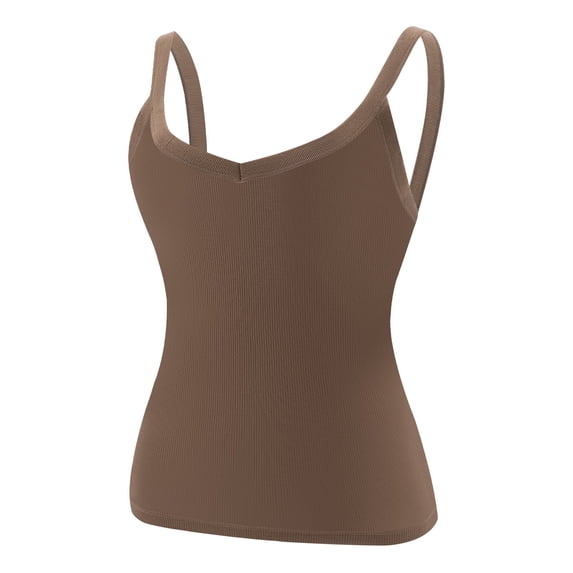BLVB Tank Tops for Women Spaghetti Strap Ribbed Camisole Tops Slim Fitted Scoop Neck Soft Basic Cami Layering Shirts