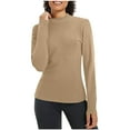thumbnail image 1 of BLVB Thermal Shirts for Women Fleece Mock Turtle Necks Tops Long Sleeve Stretchy Underwear Base Layer Tee Cold Weather Warm, 1 of 5