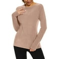 thumbnail image 1 of BLVB Thermal Shirts for Women Long Sleeve Tops Ladies Fleece Lined Undershirt Soft Crewneck Base Layer Tops for Winter Cold Weather, 1 of 7