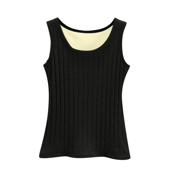 BLVB Thermal Tank Top for Women Fleece Lined Ribbed Thermal Shirts Sleeveless Underwear Tops Camisole Warm Base Layer Vest Cold Weather
