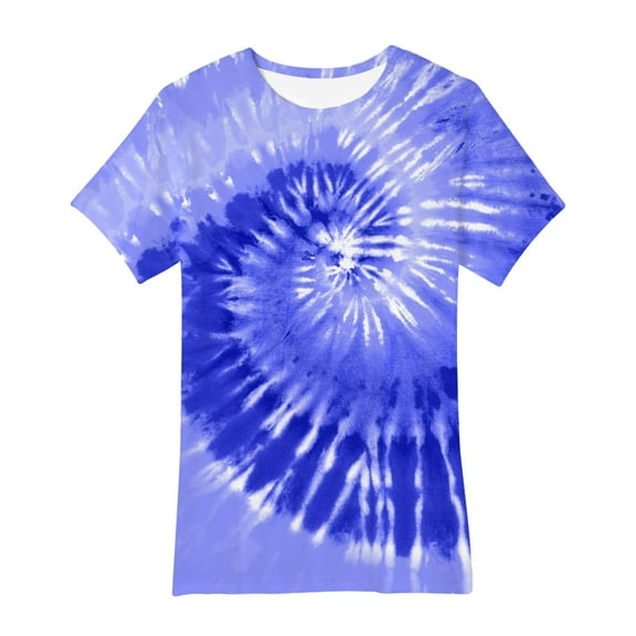 BLVB Tie Dye T-Shirt for Kids Colorful Tie Dye Short Sleeve Party Shirts Crew Neck Top for Toddler Boys Girls