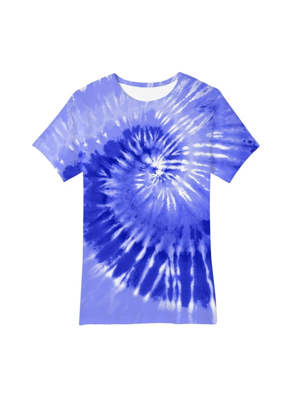 Tie Dye T-Shirt for Kids Colorful Tie Dye Short Sleeve Party Shirts Crew Neck Top for Toddler Boys Girls