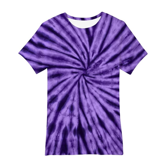 BLVB Tie Dye T-Shirt for Kids Colorful Tie Dye Short Sleeve Party Shirts Crew Neck Top for Toddler Boys Girls