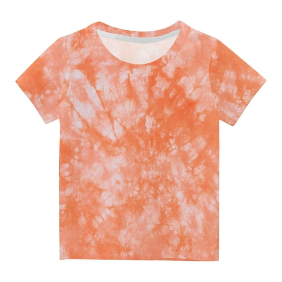 BLVB Tie Dye T Shirts for Unisex Kids Graphic Tees Crewneck Short Sleeve Tops Boys Girls Summer Outfits Clothes