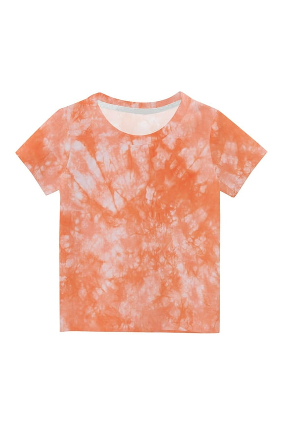 Tie Dye T Shirts for Unisex Kids Graphic Tees Crewneck Short Sleeve Tops Boys Girls Summer Outfits Clothes