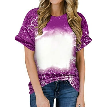 BLVB Tie Dye T Shirts for Women 2025 Summer Fashion Crewneck Tops and Blouses Short Sleeve Tunics Outfits Plus Size