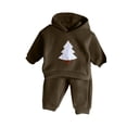 thumbnail image 1 of BLVB Toddler Baby Boy Girl Christmas Outfits Long Sleeve Hoodie Sweatshirt Christmas Tree Pant 2PCS Fall Winter Clothes Set, 1 of 6